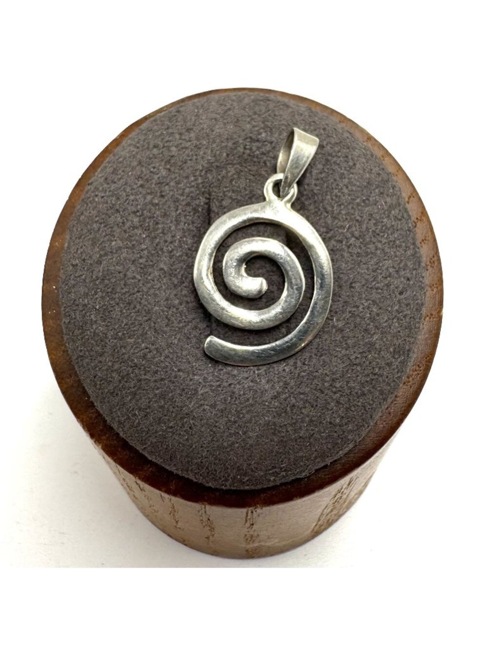 VTG Solid Sterling Silver 925 Spiral Design Circle Pendant Size 1" Length